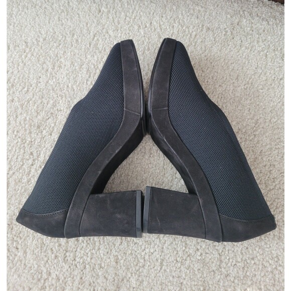 New EILEEN FISHER Gaby Knit PUMPS Platform Heels BLACK Women SIZE 7.5 - Picture 4 of 9